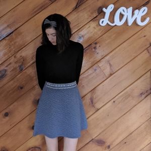 Slate blue beaded waist skirt